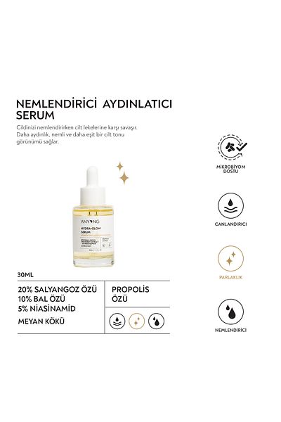 Anyong 30 ml Serum - Moisturizing, Brightening, Soothing, Revitalizing (Saly Extract & Honey & Niacinamid)