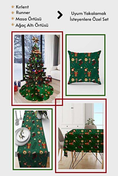 Viva Home Noel Premium Tay Tüyü Yeni Yıl Leke Tutmaz Kumaş Christmas Masa Örtüsü Runner 40x140cm Rnr542