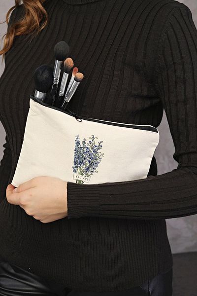 Çınar Bez Çanta Τσάντα μακιγιάζ Clutch You Are Enough Canvas