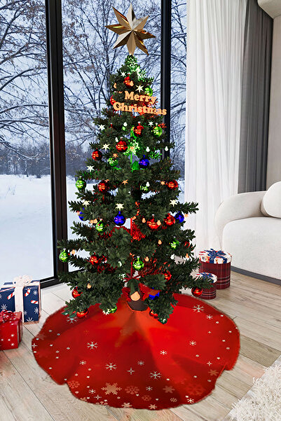 Viva Home Kırmızı Yılbaşı Çam Ağacı Altı Örtüsü 68cm Çap Ao01