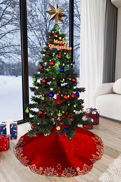 Viva Home Kırmızı Yılbaşı Çam Ağacı Altı Örtüsü 68cm Çap Ao21