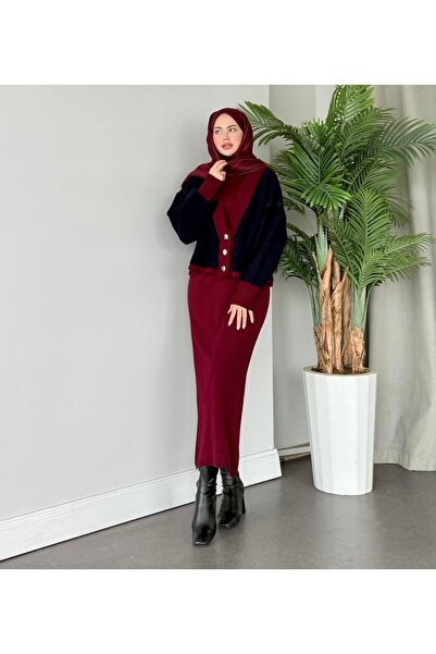 Kağanbutik Hırkalı Triko Elbise