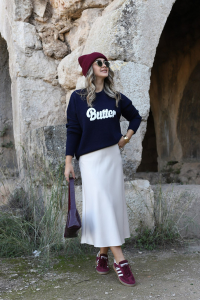 bytugcekaya Fusta din satin bej