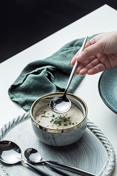 Chavin Imported Steel 30 Piece 6 Person Grey Dinner Spoon Fork Knife Set Cin735By