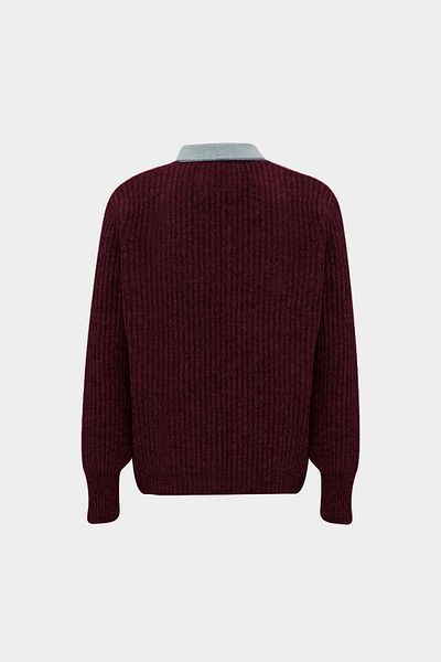 Açelya Okcu Thessaloniki Knitted Jeans Garnished Snap Detailed Wool Knitwear Cardigan
