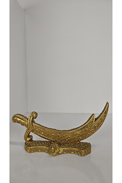 SM Sanat Evi Özel Tasarım Dekoratif Zülfikar Masaüstü Sabit Kılıç - Gold ve Gümüş Seçenekleriyle
