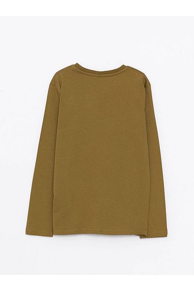 LC Waikiki Tricou cu mânecă lungă din bumbac cu imprimeu pentru băiat (W2)