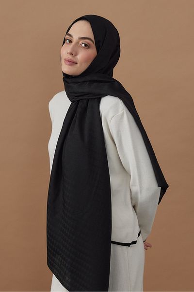 Modakaşmir Şal cu model triunghi din seria Soft Jacquard