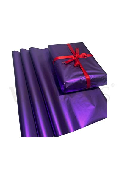 weloveis Luxury Metallized Wrapping Paper Paper-Matte Purple-50X70-20 Sheets