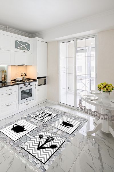 Homier Punto Quality - Washable Non-Slip Based Kitchen Rug and Floor Mat H-Mk-9019