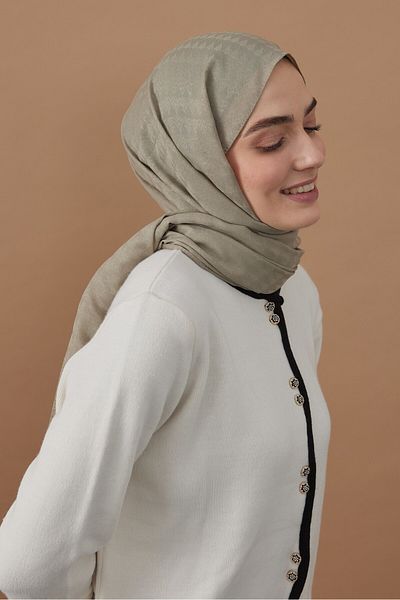 Modakaşmir Σάλι με τριγωνικό σχέδιο σειράς Soft Jacquard