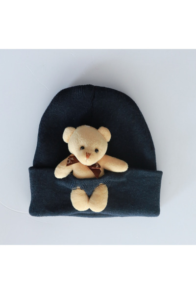 Bidigago Colorful Children's Beanie with Plush Teddy Bear
