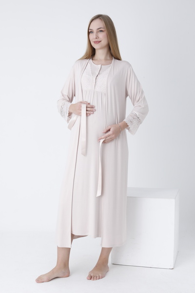 Miss Dünya Lissa Set cămașă de noapte pentru gravide și maternitate cu halat ...