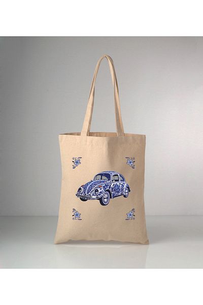 MODA Специална серия Delft blue чанта с принт на кола от суров плат