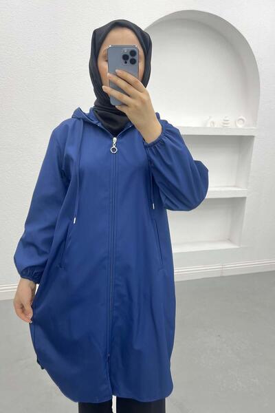 Pardesü Dünyası Kapüşonlu Trençkot Lacivert