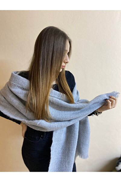 sema aksesuar Γκρι Χειμερινό Μασίφ Σάλι - Φαρδύ Φουλάρι - Σάλι ώμου - Δώρο Πρωτοχρονιάς Χριστουγέννων