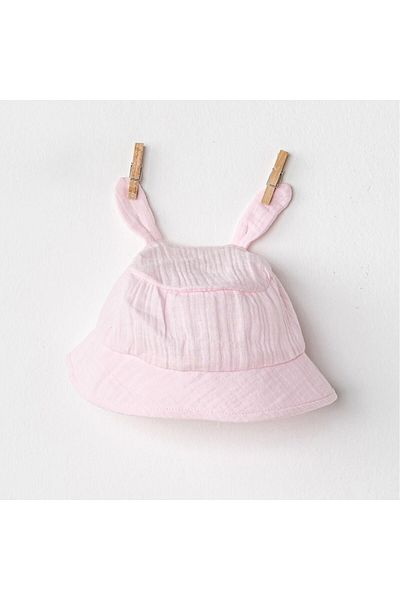 andywawa Ac24664 Muslin Have A Nice Day Baby Hat Pink
