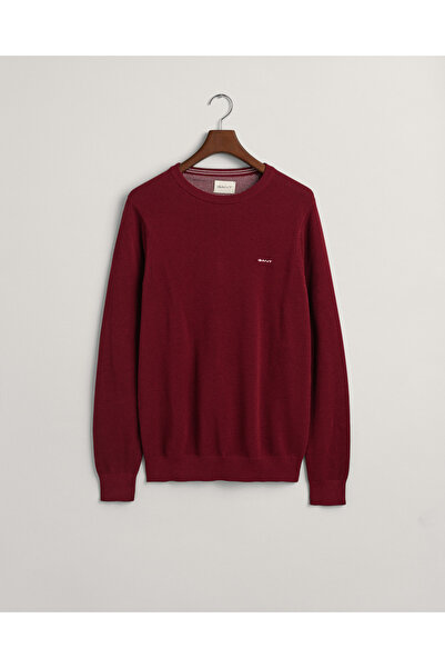 Gant Erkek Bordo Regular Fit Bisiklet Yaka Kazak