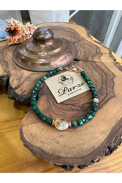 parze doğaltaş Malahit and Citrine Natural Stone Bracelet