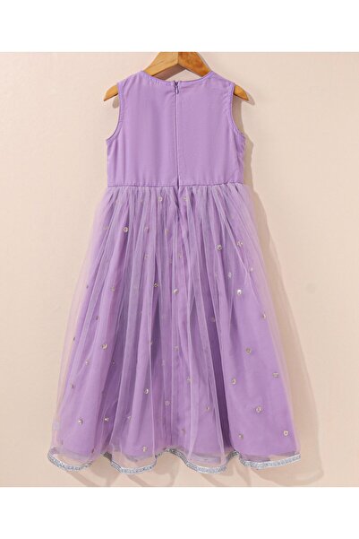 Babyhug Sleeveless Embellished Ethnic Dress- Orchid Bouke