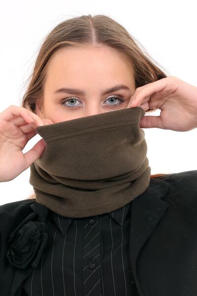 4S1B FASHION Women's Khaki Fleece Neck Collar Beanie Suitable for Use as Polar Fabric Neck Collar