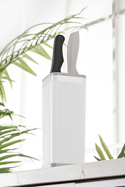 Vienev Tezgah Üstü Bıçak Standı Beyaz