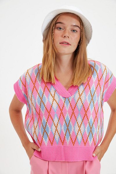 Trendyol Collection Széles szabású rózsaszín kötöttáru pulóver - TWOAW22BZ0048