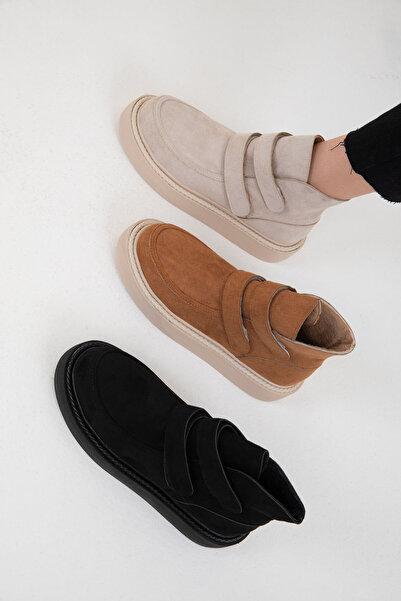 SOHO Bej Süet Kadın Bot & Bootie 20092