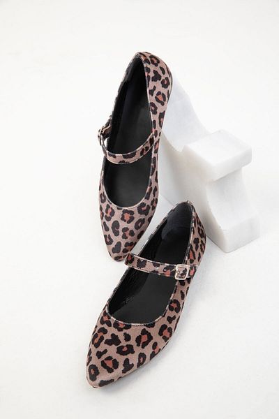SOHO Damen-Ballerinas aus Samt mit Leopardenmuster – 20095