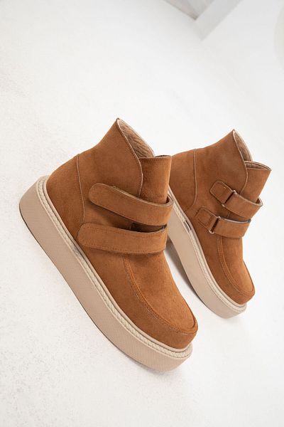 SOHO Tan Suede Γυναικείες Μπότες - 20092 Model Bootie