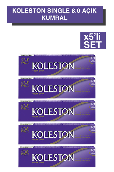 Wella Koleston Single Tüp Boya 8/0 Açık Kumral x5'li Set