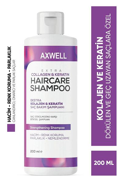 AXWELL Collagen Keratin Anti-Hair Loss Fast Helping Hair Growth Plumping Nourishing Shampoo