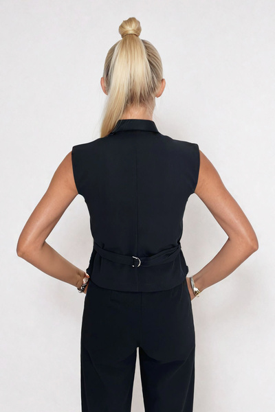 Trend Alaçatı Stili Női leopárd testhezálló, állítható szőtt mellény ALC-X13271