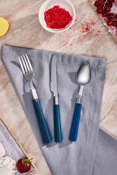 Karaca Fluca 18 Pieces - Blue Breakfast Set for 6