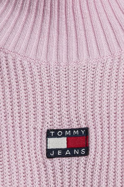 Tommy Jeans Rövid ujjú női egyszínű kötött ruha teknős nyakú pulóver logóval