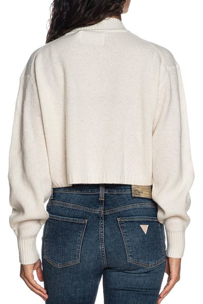 Calvin Klein Jeans KNITWEAR, FÜR DAMEN, MOCK TURTLENECK, SHORT DROP, LONG SLEEVES, SOLID COLOUR, EMBROIDERED LOGO