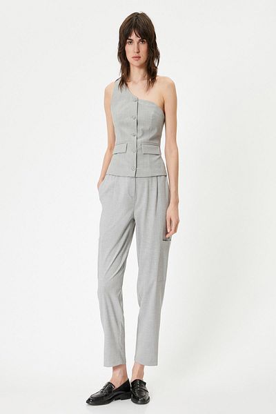 Koton Gray Melange Women's Vest 4Sak20026Uw