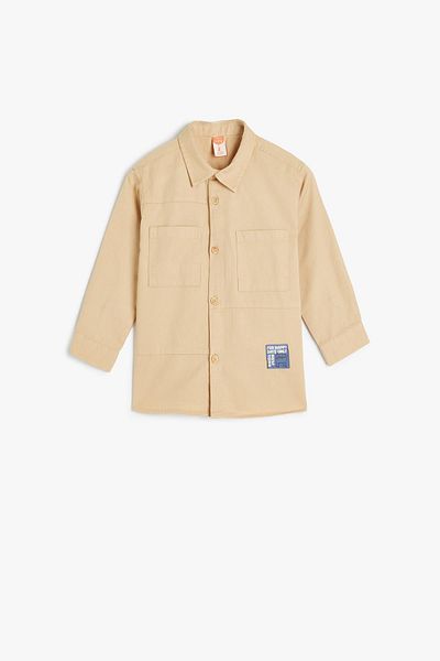 Koton Baby Cămașă bej pentru bebeluși 5WMB60014TW