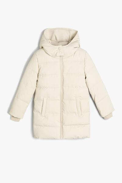 Koton Kids Ecru Girl's Coat 5Wkg00014Aw