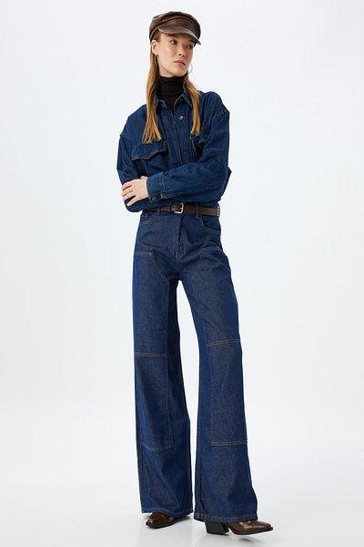 Koton Women's Dark Indigo Jeans - 5Wal40236Md