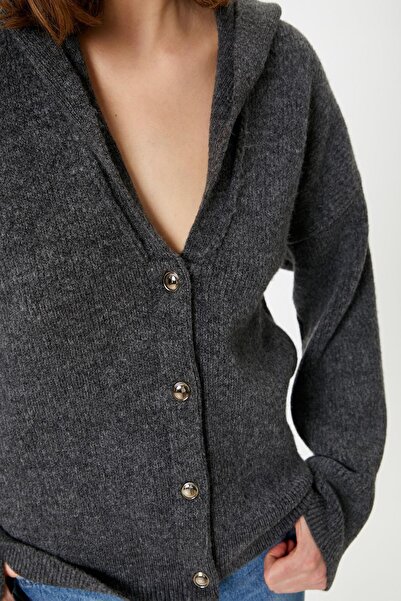 Koton 5Wal90017It Model Anthracite Women's Cardigan
