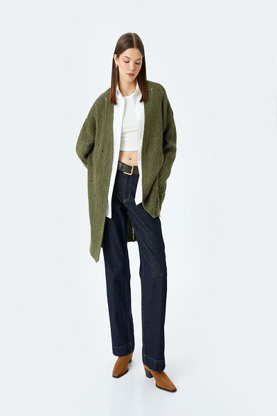 Koton 5Wal90104Ht Model Khaki Women's Cardigan