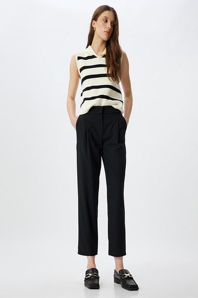 Koton Women's Black Pants 5Wak40045Pw
