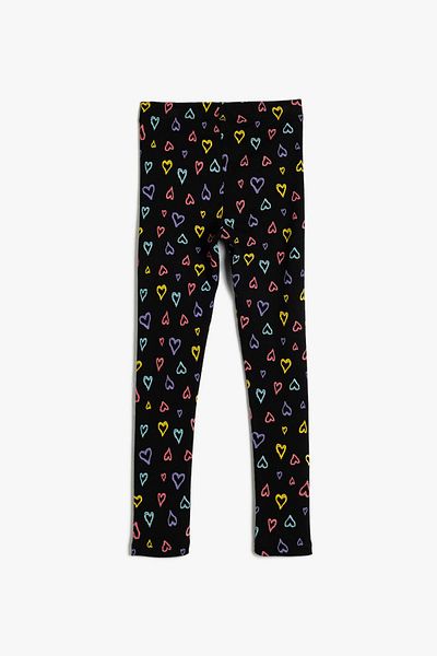 Koton Kids Colanți pentru fete cu model negru 5WKG40236AK