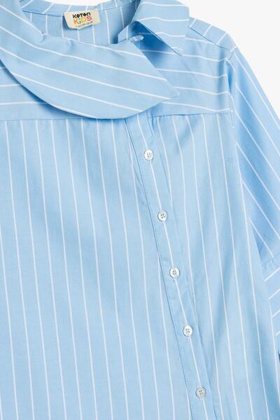 Koton Mavi Çizgili Kız Çocuk Gömlek 5WKG60044AW