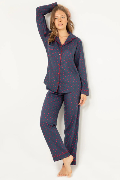 Doremi Doğal Viskon Soft Yumuşak Düğmeli Pijama Takımı