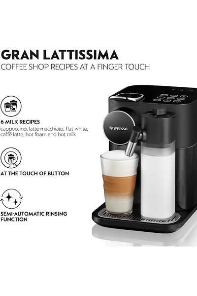 Nespresso Gran Lattissima coffee machine by Nespresso, Black - UAE Version