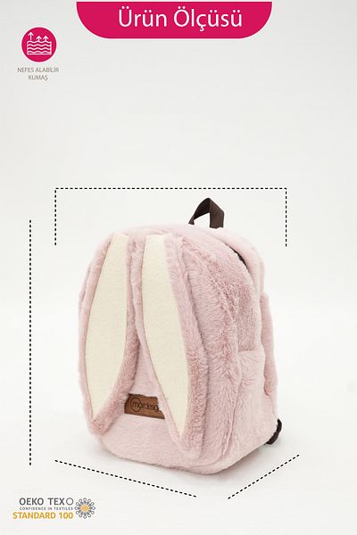 mordesign Παιδικό σακίδιο πλάτης Cute Rabbit: Λούτρινη υφασμάτινη τσάντα για νηπιαγωγείο/Νηπιαγωγείο, σειρά Morbunny