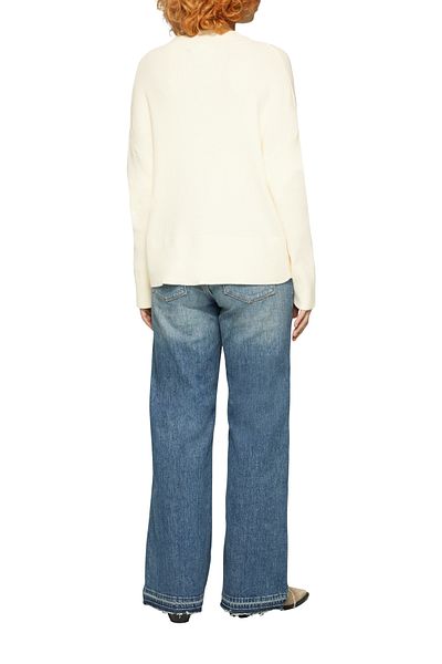 QS by s.Oliver Oversize Straight Cut Rib Knit Pullover