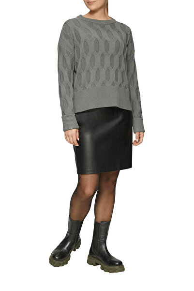 s.Oliver Pletený svetr, výstřih, směs bavlny, oversized